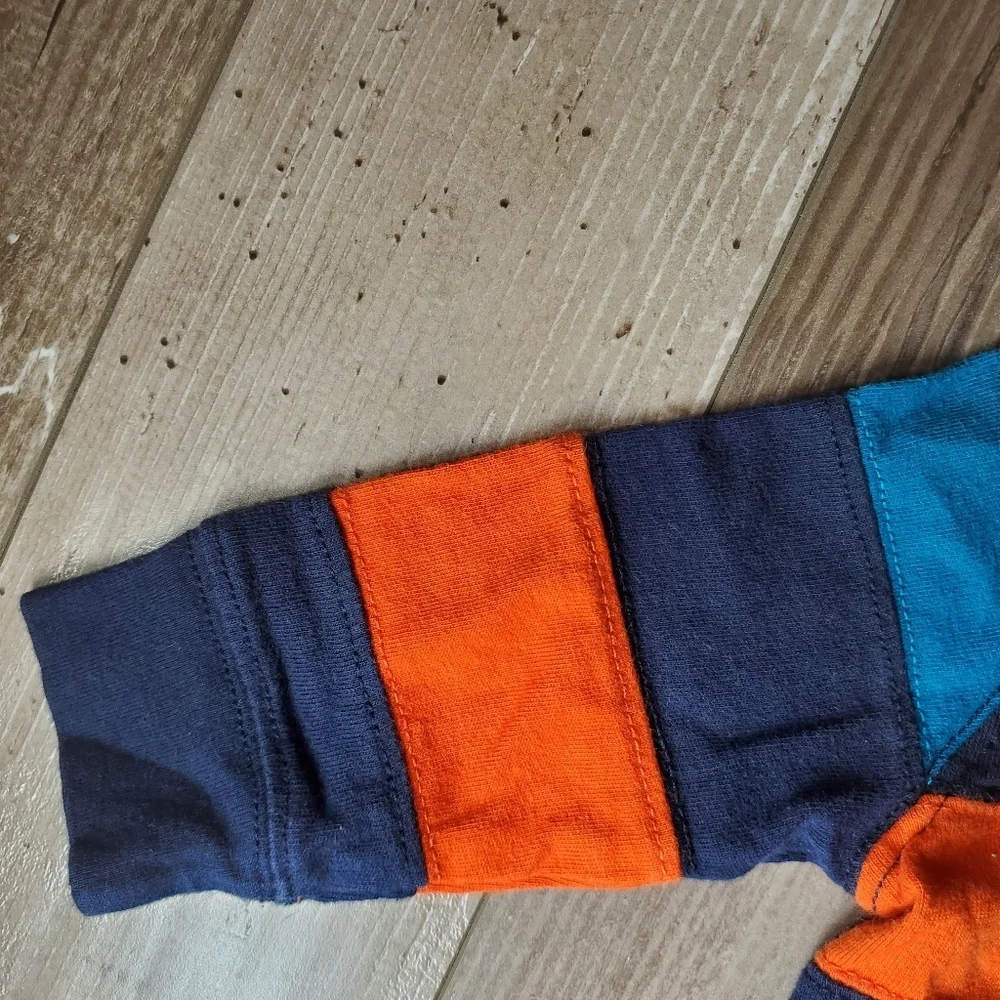 Orange and Blue Baby Boy 100% Cotton Top Shirt Bundle Size 6-12m 2pc NWOT